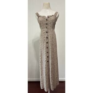 Jopra leopard-print‎ midi dress sz S Vintage, , Summer chic, Boho, Feminine